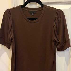J. Crew Women's Brown Puff Sleeve XS Sweater Tee